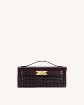 Bria Structured Top Handle Bag - Dark Red