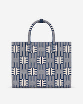 FEI Jacquard Knit Medium Tote Bag - Navy