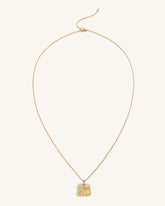 Plantain Fan Pendant Necklace - 18ct Gold Plated & Sea Blue Zircon & Green Nano