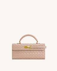 Keyla Weave Texture Top Handle Bag - Pink